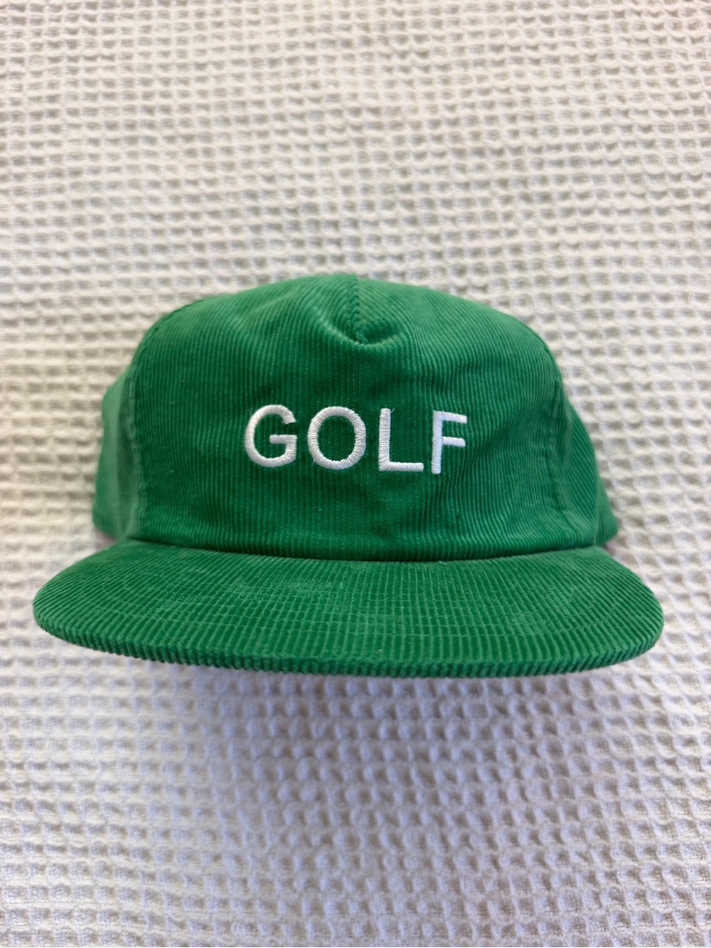 NEW Green 'GOLF' Corduroy Cap